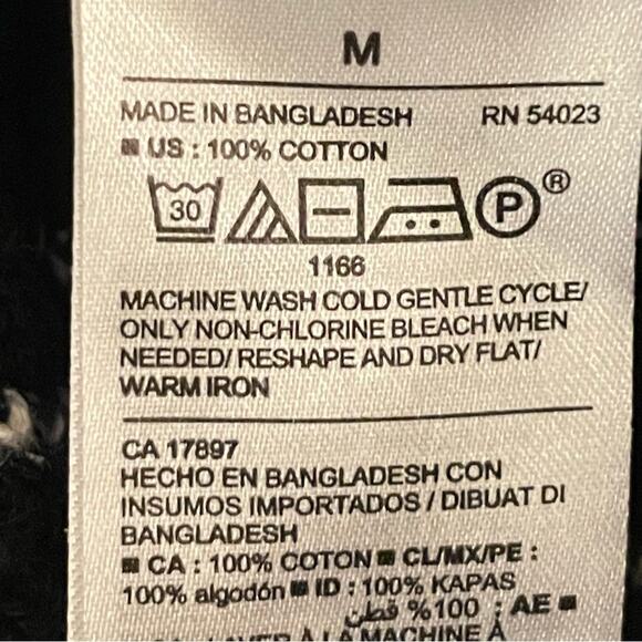 Old Navy black white striped ribbed sweater tank shirt top size medium M b18 - Picture 3 of 4